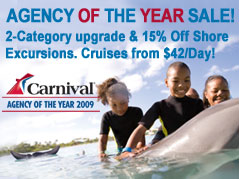 Agency of the Year Sale: 2-Category Upgrades, 15% Shore Excursions & More!